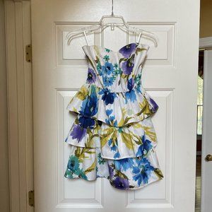 Kimchi Blue strapless floral ruffle dress Size M